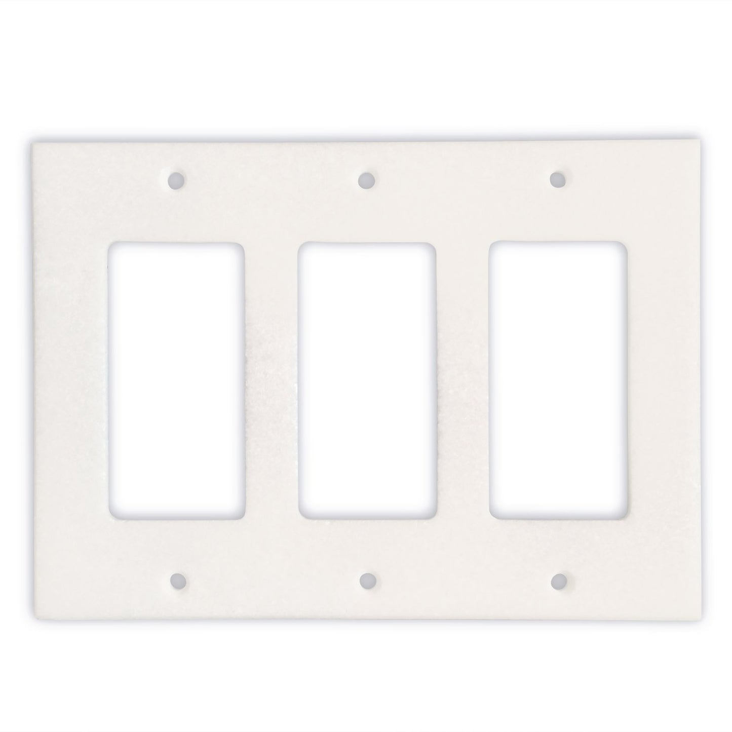 Greek Thassos White Marble Switch Plate Cover, Polished-3 ROCKER - Tilefornia