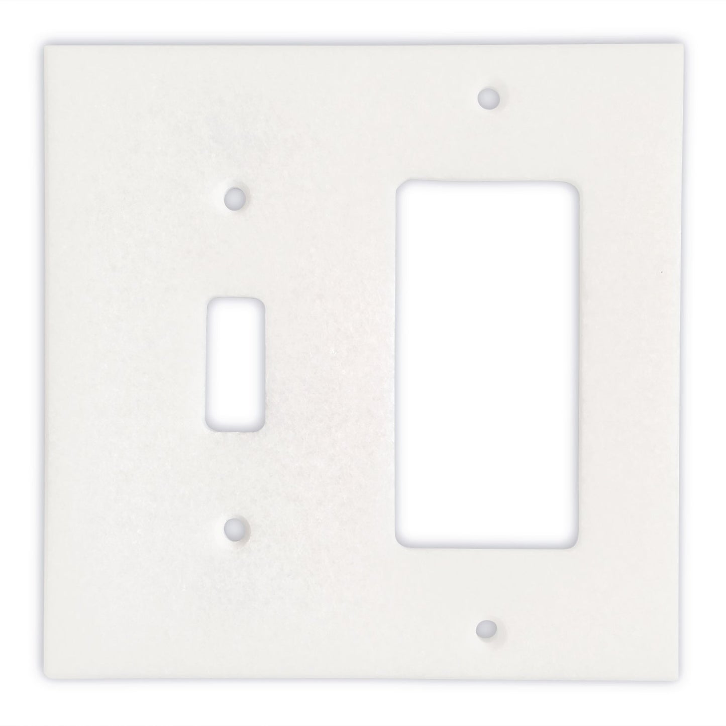 Greek Thassos White Marble Switch Plate Cover, Polished-TOGGLE ROCKER - Tilefornia