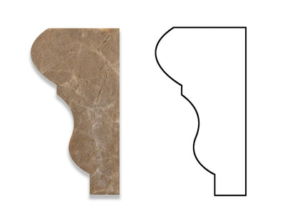 Light Emperador Marble Honed 2x12 Milano Molding
