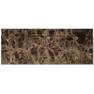Dark Emperador Marble Baseboard Trim 4 3/4x12, Polished