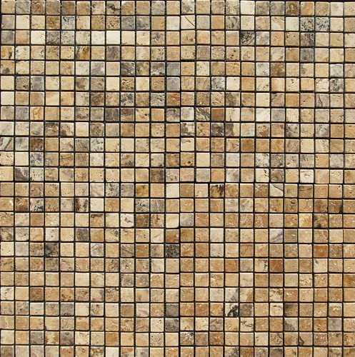 Philadelphia 1X1 Travertine Tumbled Mosaic Tile - 6 X 6 Sample - Tilefornia