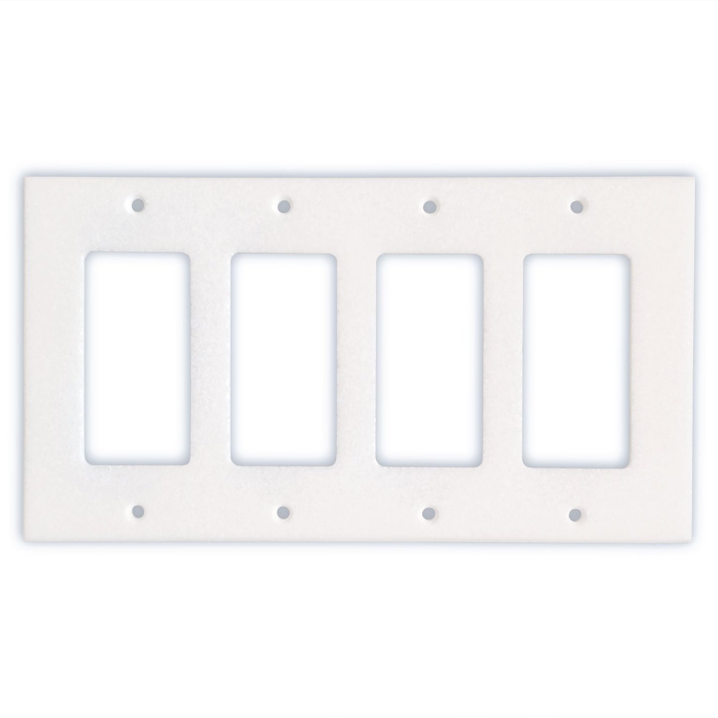 Greek Thassos White Marble Switch Plate Cover, Polished-4 ROCKER - Tilefornia