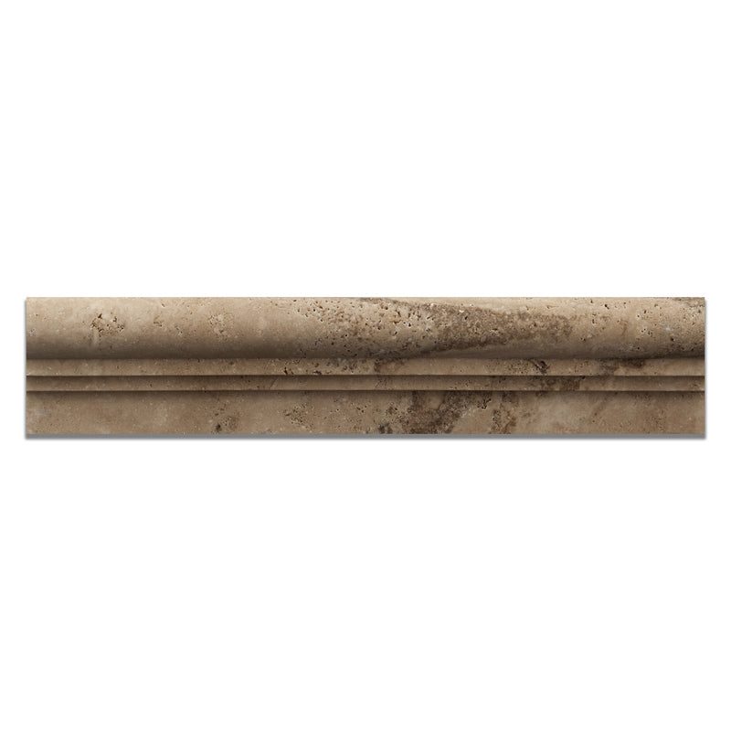 Walnut Travertine Honed 2 1/2 X 12 Chair Rail Ogee-2 Molding - Standard Quality - BOX of 10 PCS - Tilefornia