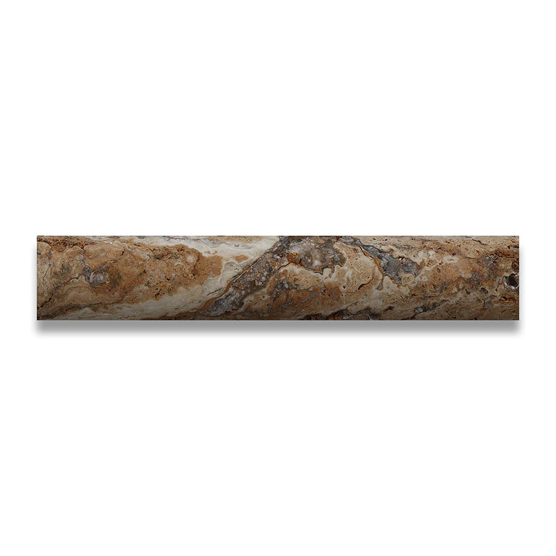 Scabos 1X6 Travertine Quarter - Round Trim Piece / Molding - Tilefornia