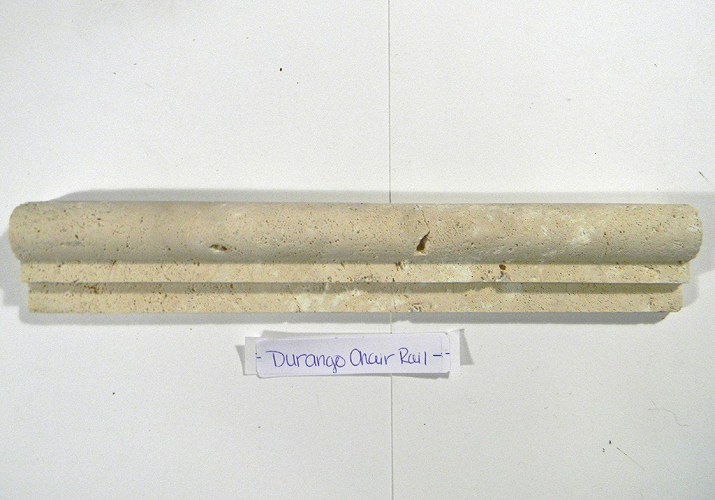 Durango Cream Travertine Honed Chair Rail Molding - Tilefornia