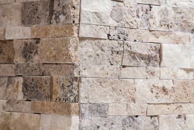 Beige Philadelphia Travertine Ledger Panel, Split Face