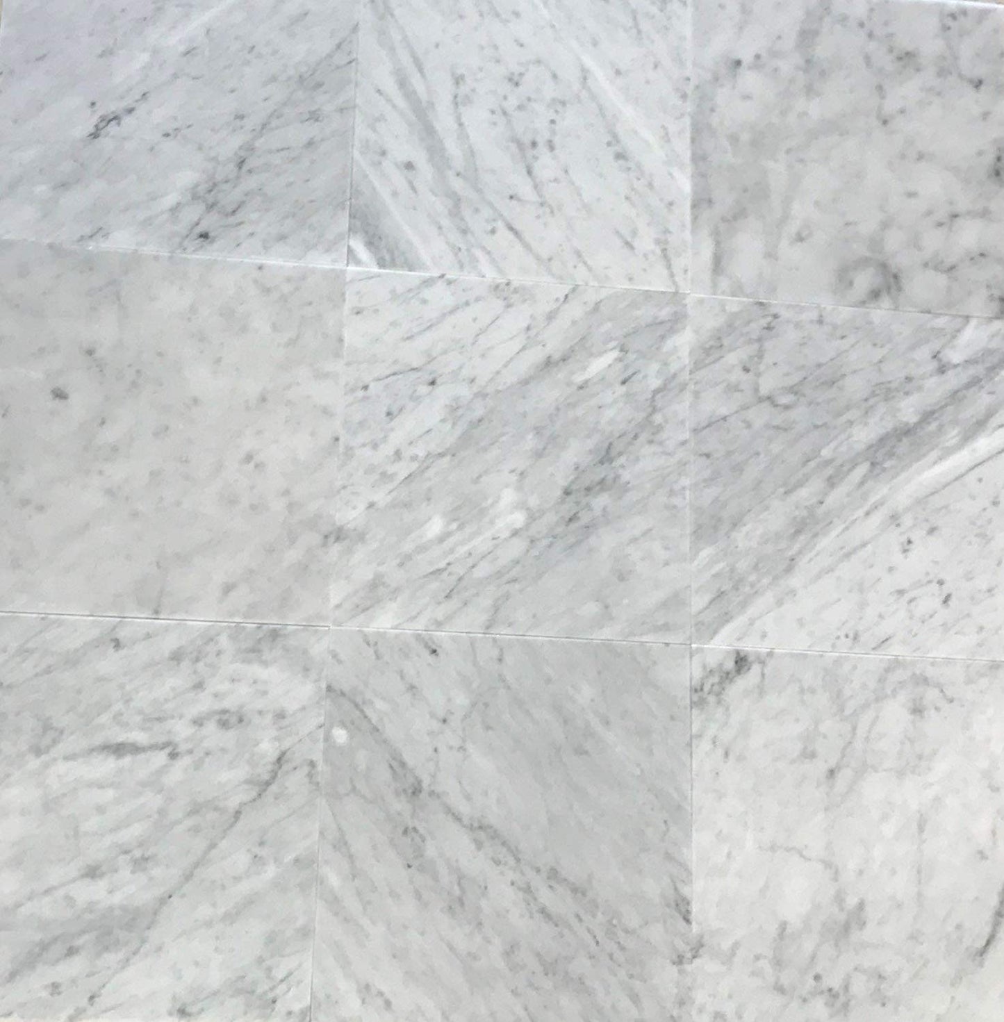 Italian Carrara White (Bianco Carrara) Marble 12" X 12" Field Tile, Polished - A6 (Lot of264 pcs. (264 sq. ft.) - Tilefornia