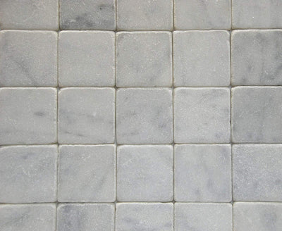 White Carrara Marble Tile 4x4, Tumbled