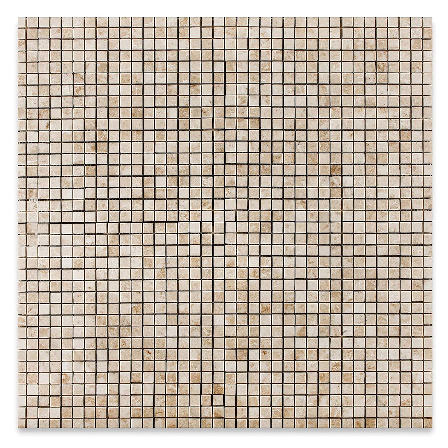 Cappuccino Marble 5/8 X 5/8 Polished Mosaic Tile - 6" X 6" Sample - Tilefornia