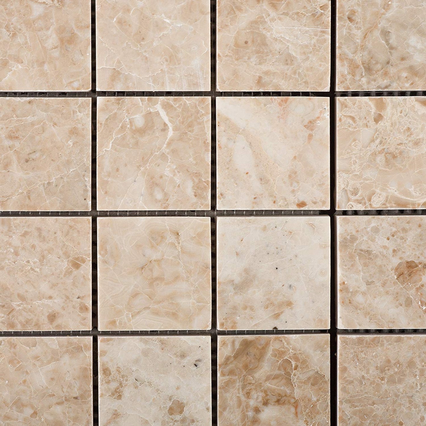 Cappuccino Marble 2 X 2 Polished Mosaic Tile - Lot of 50 Sheets - Tilefornia