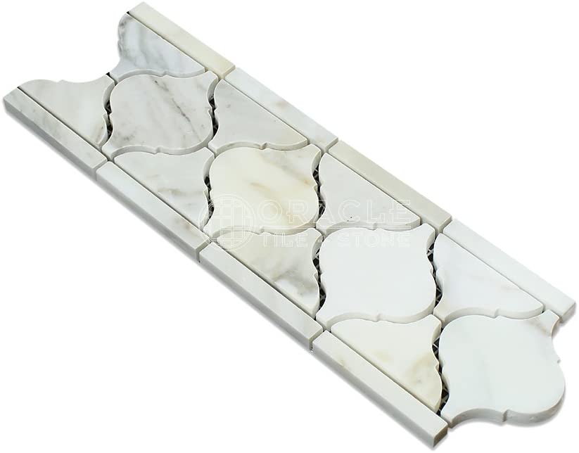 Calacatta Gold (Italian Calcutta) Marble Lantern Border, Honed - Tilefornia