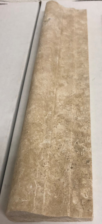 Beige Durango Travertine Chair Rail Trim, Honed