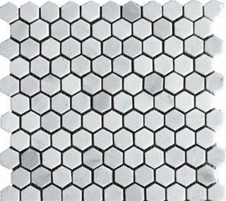 White Marble 1" Hexagon Polished tile- Stunning Tile, Super Low Price - Tilefornia
