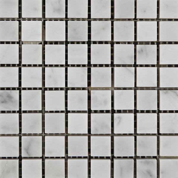 Tilefornia Italian Carrara White Marble 5/8" X 5/8" Mosaic Tile Polished/Honed - Tilefornia
