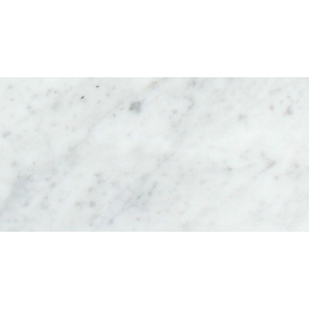 Tilefornia Italian Carrara White Marble 12"X24" Straight Edged Field Tile Polished/Honed - Tilefornia