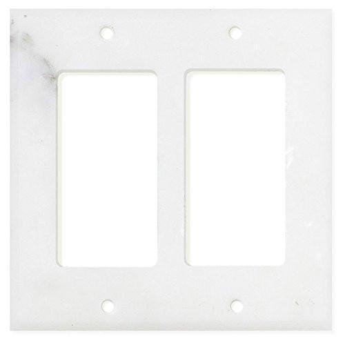 Tilefornia Calacatta Gold Marble Double Rocker Switch Plate - Tilefornia
