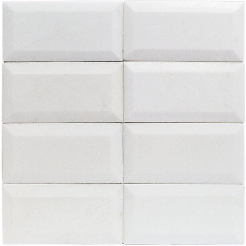 Tilefornia Thassos 3"X6" Deep Beveled Subway Tile Polished/Honed - Tilefornia