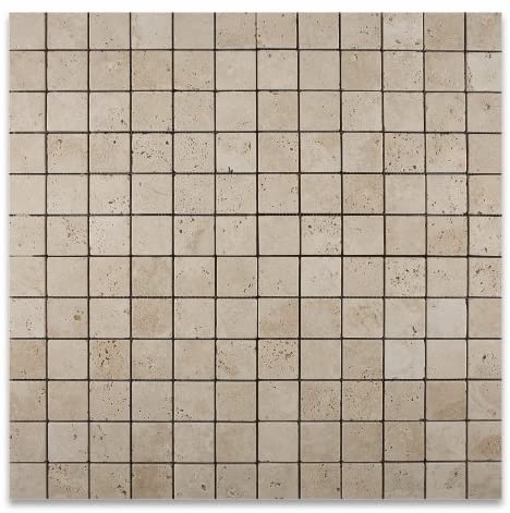 Ivory Travertine 2 X 2 Tumbled Mosaic Tile - Box of 5 sq. ft. - Tilefornia