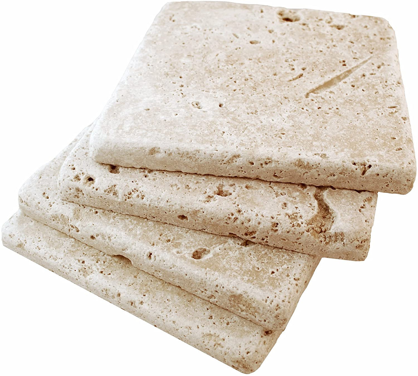 IVORY / BEIGE Travertine 4" X 4" Tumbled Tile, 1 Square Feet (9 pcs.) - Tilefornia