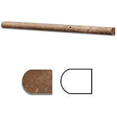 Noce Travertine Pencil Tile Trim 1/2x12, Honed
