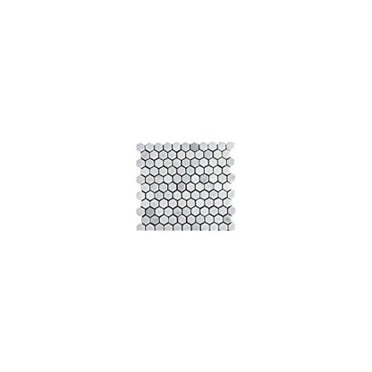 White Carrara Marble Hexagon Mosaic Tile 1 in, Honed