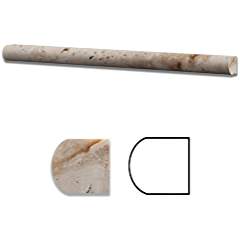 Ivory Travertine Pencil Tile Trim 3/4x12, Honed