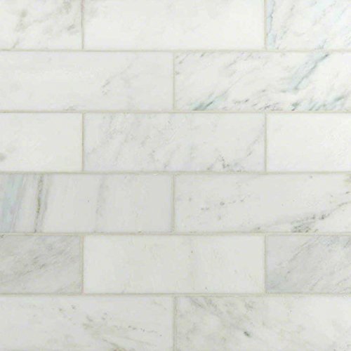 White Carrara Marble Tile 4x12, Polished