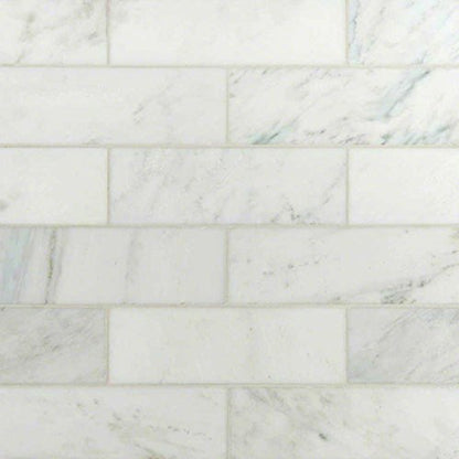 White Carrara Marble Tile 4x12, Polished