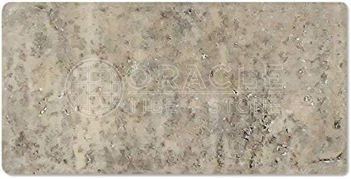 Silver/Grey Travertine Tumbled 3"X6" Subway Tile - Tilefornia
