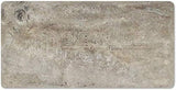 Silver/Grey Travertine Tumbled 3"X6" Subway Tile - Tilefornia