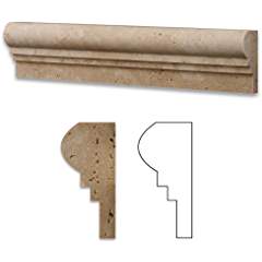 Ivory Travertine Chair Rail Trim (OG-2) 2 1/2x12, Honed