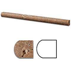 Brown Noce Travertine Pencil Tile Trim 3/4x12, Honed