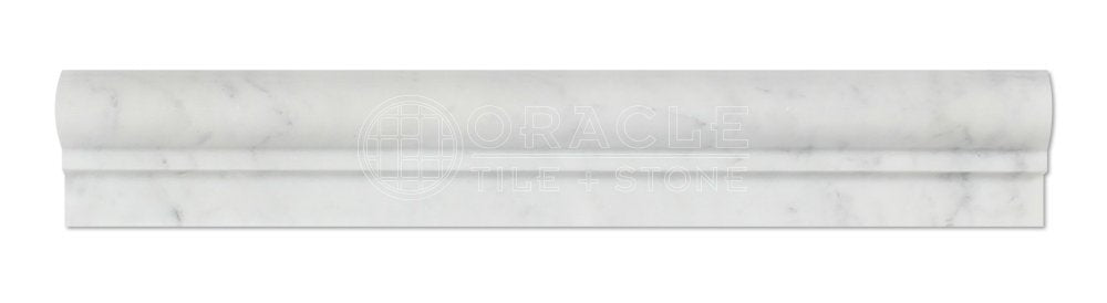 White Carrara Marble Chair Rail Trim 2x12, Natural