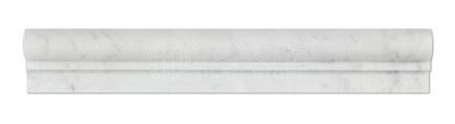 White Carrara Marble Chair Rail Trim 2x12, Natural