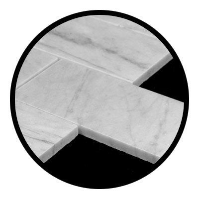 White Carrara Marble Subway Tile 6x12, Polished