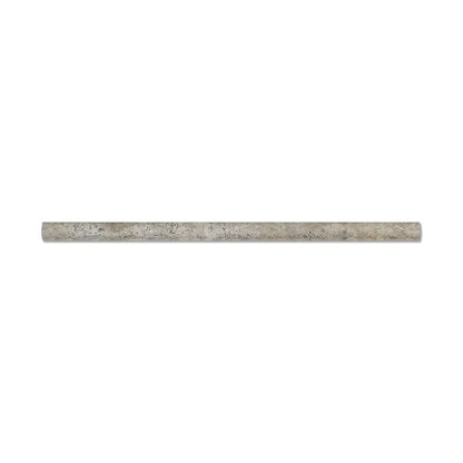 Silver travertine pencil tile trim 1/2x12 honed