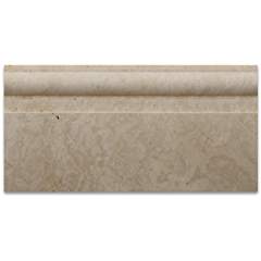 Ivory Travertine Baseboard Tile 6x12, Honed