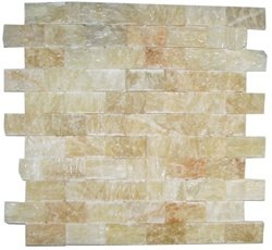 Honey Onyx Mosaic Tile 1x2, Split Face