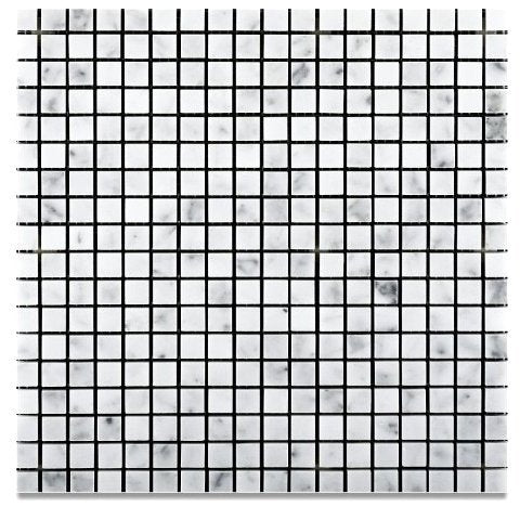 White Carrara Marble Mosaic Tile 5/8x5/8, Honed