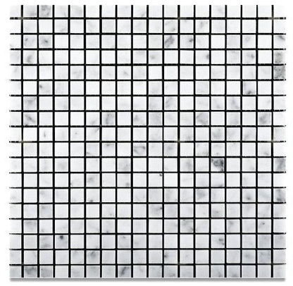 White Carrara Marble Mosaic Tile 5/8x5/8, Honed