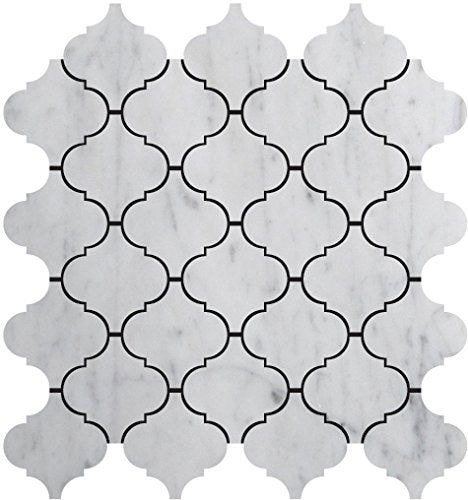 White Carrara Marble Mosaic Tile, Polished