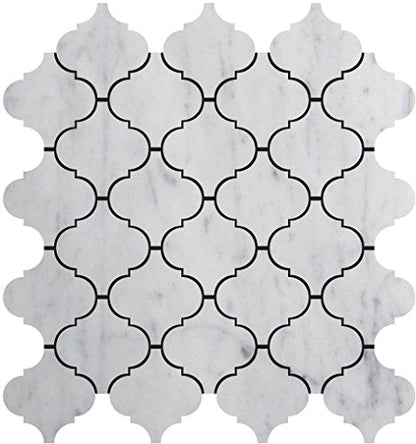 White Carrara Marble Mosaic Tile, Polished