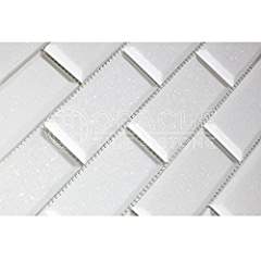 White Thassos Marble Brick Mosaic Tile 2x4, Polished
