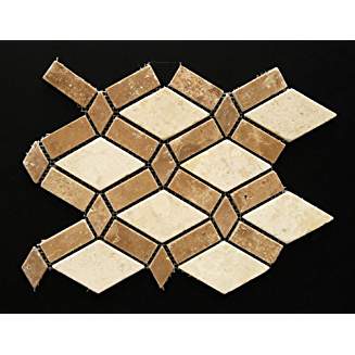Brown Noce Travertine Mosaic Tile, Tumbled