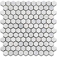 Oriental White Marble Mosaic Tile 1x1, Polished