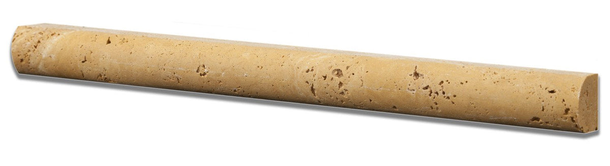 Gold Travertine Dome Tile Trim 1x12, Honed
