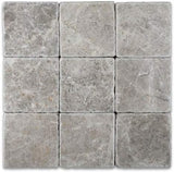 Silver/Gray Marble Tumbled 4"X4" Subway Tile - Tilefornia