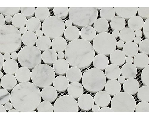 White Carrara Marble Mosaic Tile, Polished