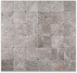 Silver/Gray Marble Tumbled 4"X4" Subway Tile - Tilefornia