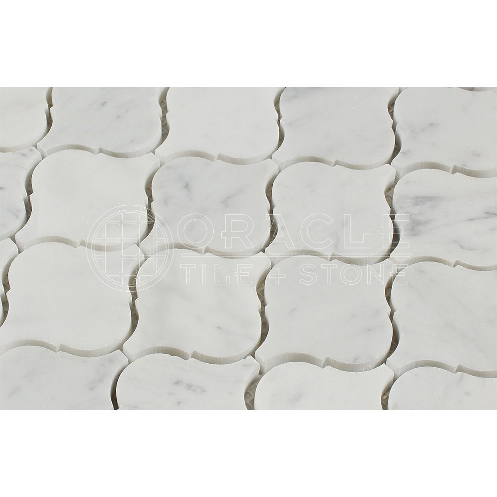 White Carrara Marble Mosaic Tile, Honed